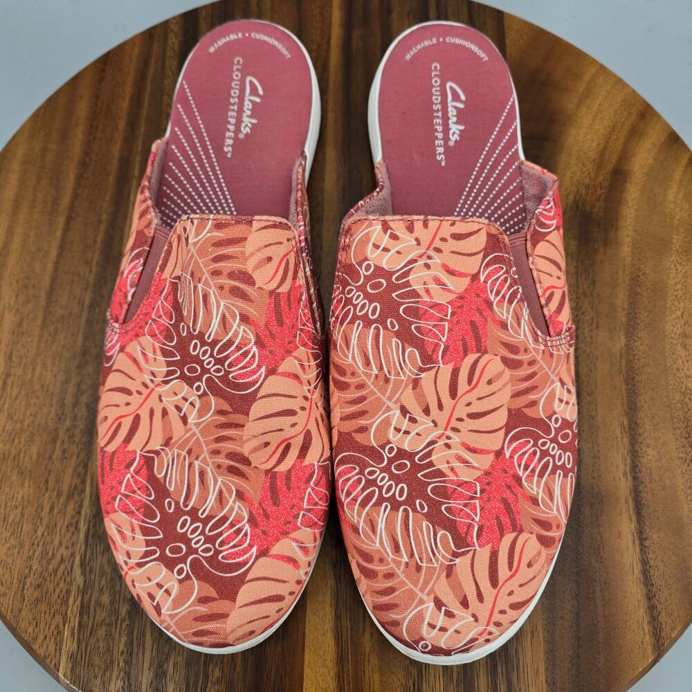 Clarks Cloudsteppers Women's Coral Pink Slide Mule - Picture 6 of 9